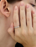 Champagne Full Moon NEW Silver (W) Glossy Slim Ring S