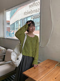 Moline Punching Crop Knit Cardigan