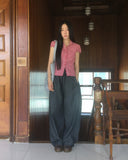 Tenshi Non-Fade Raw Fabric Two-Way Pin Tuck Banding Pants