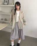 Yukal Pintuck Pile Bermuda Pants