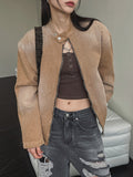 Bake Washing Cotton Biker Jacket