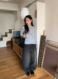 [unisex] Linon Washing Wide Denim Pants