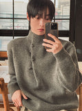 Cleo Half-Neck Snap Knit