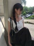 Risun Ribbon Strap Off Sleeveless Blouse