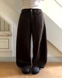Sumo Leopard Lettering Brushed Wide Balloon Pants