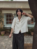 Dekki cropped tweed half shirt