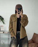 Kuz Herringbone Suede Shirt