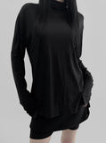 Romb Loose Fit Turtleneck T-Shirt