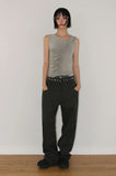 FRILL SHIRRING SLEEVELESS
