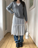Rinko Dot Frill Chiffon Skirt
