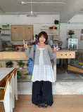Kyoses Shirring Nylon Banding Wide Pants