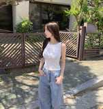 Daily Ribbed Cover Boat Neck Sleeveless