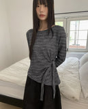 Norin Twisted Round Diagonal Long Sleeve T-Shirt