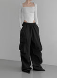 (Unisex) Lukin Big Pocket Cargo Wide Pants