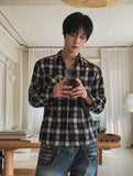 [LANARCH] Destroyed Check Shirt