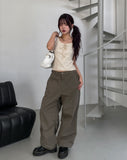 Dot Ribbon Shirring Puff Off-Shoulder Short Sleeve
