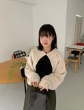 Himins wool collar bolero cardigan