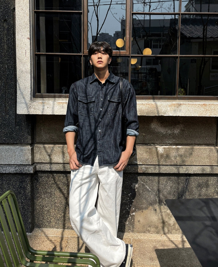 【COSYHARU】[summer] Sec arc denim shirt COSYHARU (コシハル) - [サマー]セクアクデニムシャツ / [summer