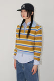 STRIPE ZIPPER CROP NT