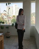 Edic Interseasonal See-Through Back Slit Snap Button T-shirt