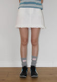 LINEN FRILL MINI SKIRT