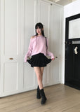 Wika Two-Way Ribbon Pants Pleated Mini Skirt