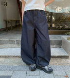 Tenden Stud Raw Denim Balloon Wide Pants