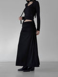 Shirring Sweat Layered Long Skirt