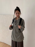 [unisex] Mickens Waffle Stripe Collar Tee