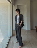 Made linen two tuck wide slacks