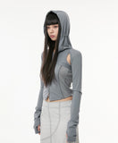 19.Division Cut-out Hooded Zip-up