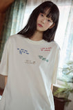 Draw Stitch Embroidered Short Sleeve Tee