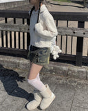 Cite Pocket Washing Mini Skirt Pants