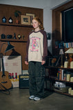 Wide cut cargo denim pants