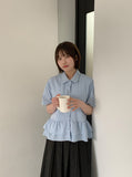 Mamg Tiered Short Sleeve Blouse