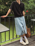 Ruto embroidery Bermuda denim pants