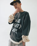 [AG] Slogan Layered Long Sleeve