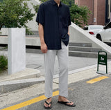 Marron Linen Banding Slacks