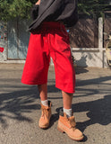 high key side tuck wide half pants