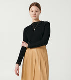 Fox Leather Long Pleated Skirt