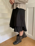 Bazaar Unbalance Cotton Midi Skirt