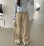 Wide Banding 4-Season Side Cut Cotton Pants