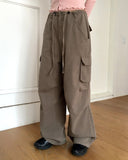 [MADE] Delpha vintage Pintuck cotton two-way long wide jogger cargo pants