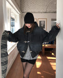 Cassis Toggle Washed Hooded Padding