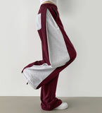 Two-Way Jogger Wide Side Folding Cut Two-Tone Training Pants