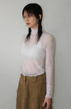 SEE-THROUGH SHIRRING POLA T