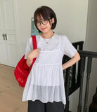 Narumi Flower Two Way Ribbon Layered Sleeveless Midi One Piece