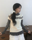 Toro Vintage Floral Layered Short Sleeve Knit