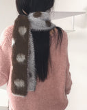Loltz Dot Color Matching Wool Angora Fur Muffler