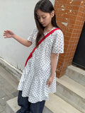 Totomi Dot Shirring Short Sleeve One Piece